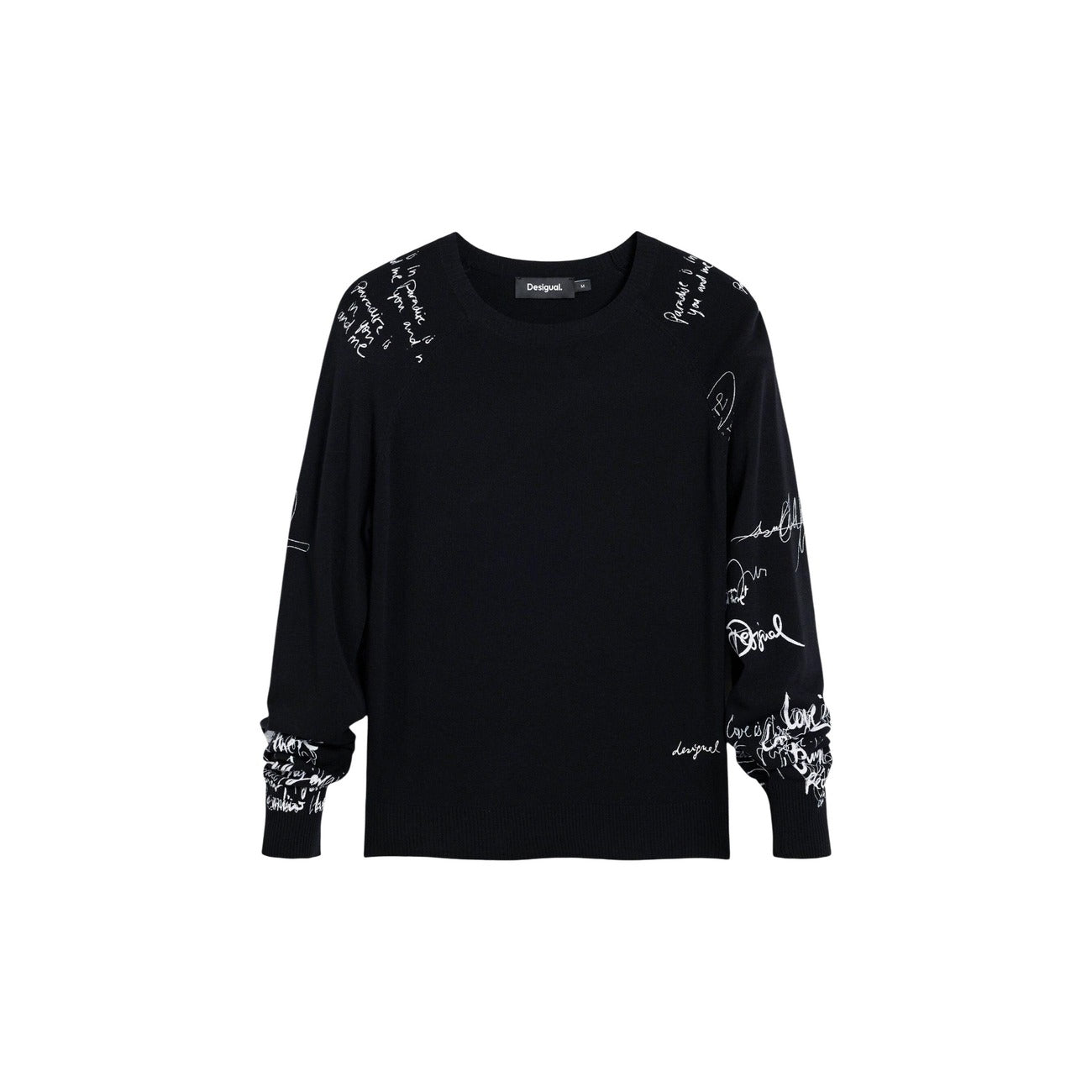 2451021 Desigual Maglia Donna Nera Stampa Viscosa
