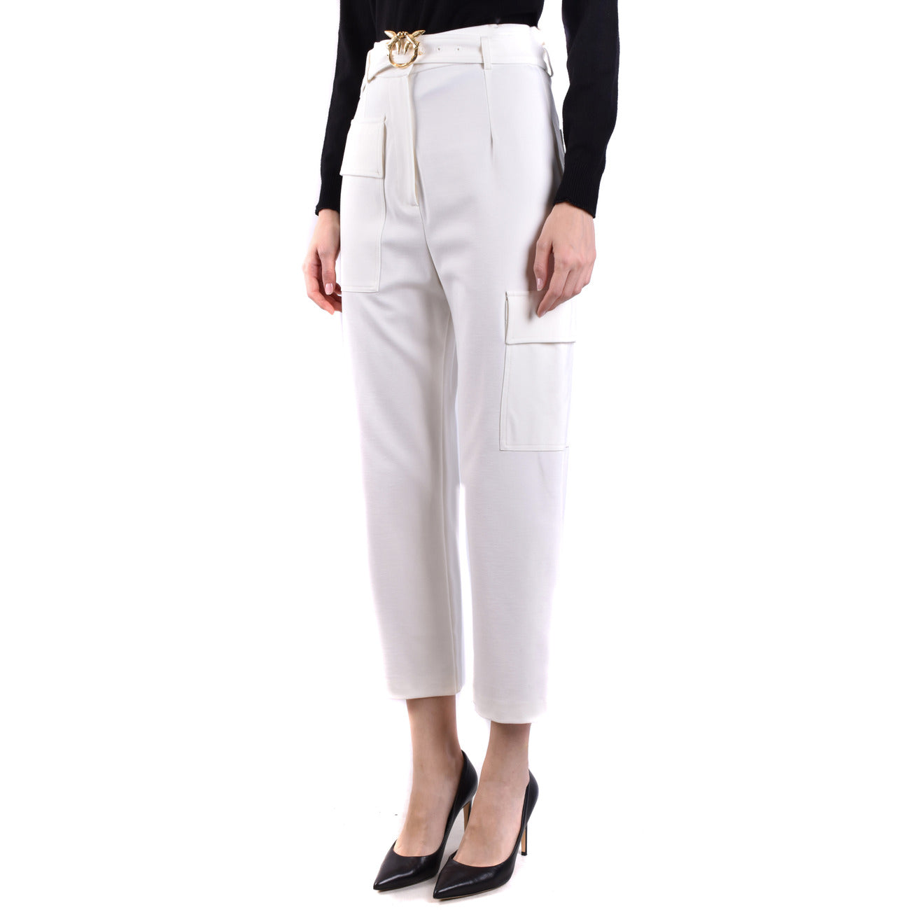 2423357 Pinko Pantaloni Bianchi Donna Viscosa 67% Tasche