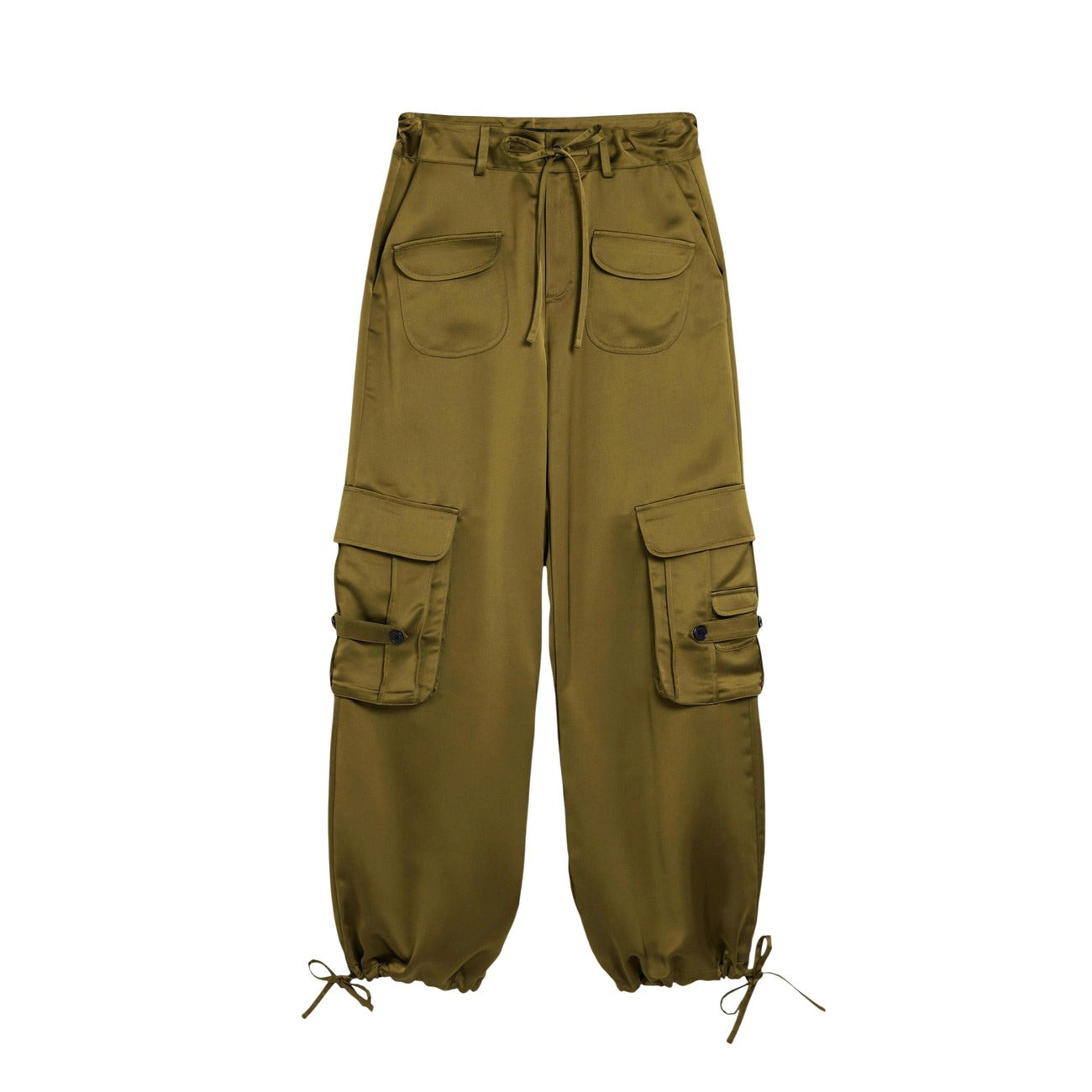 2454474 Desigual Pantaloni Verdi Poliestere Zip Donna