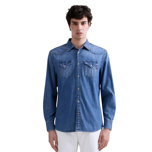 2460431 Replay Camicia Azzurro Uomo