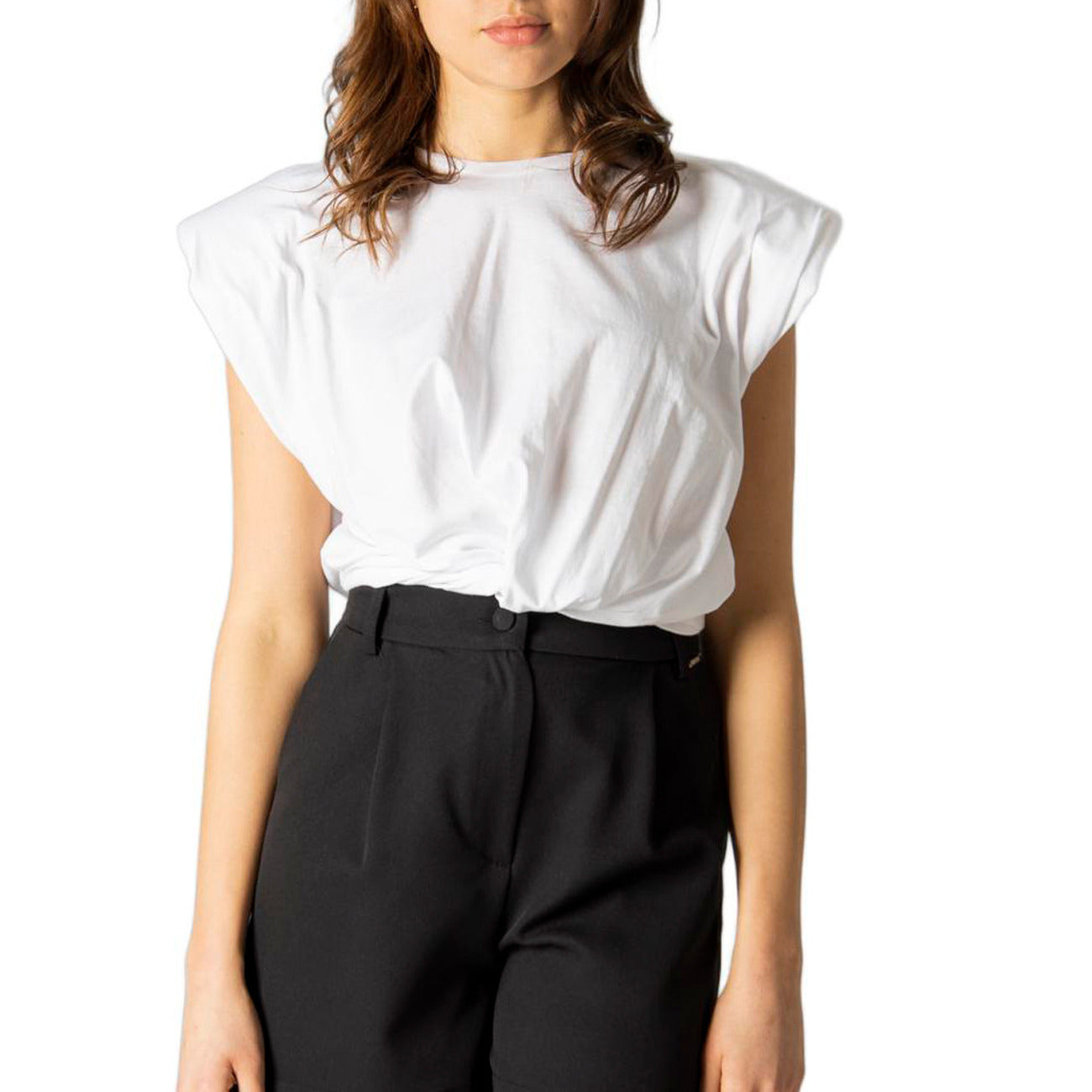 254465 Hanny Deep Top Bianco Smanicato Donna