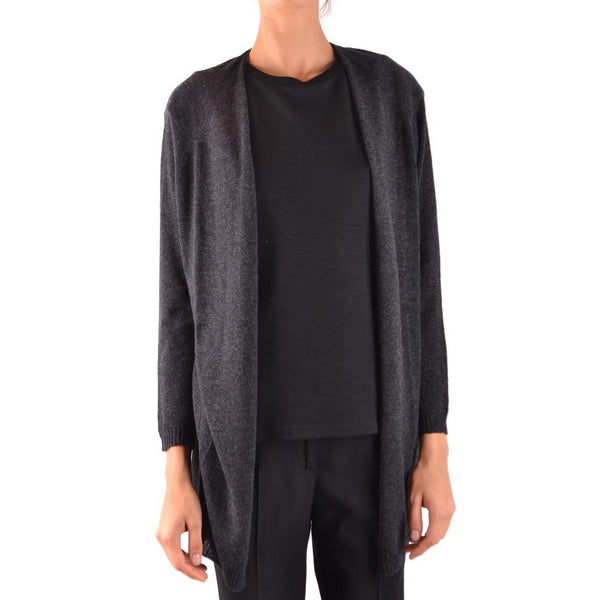 W's Fine Wool Open Cardigan Anthracite