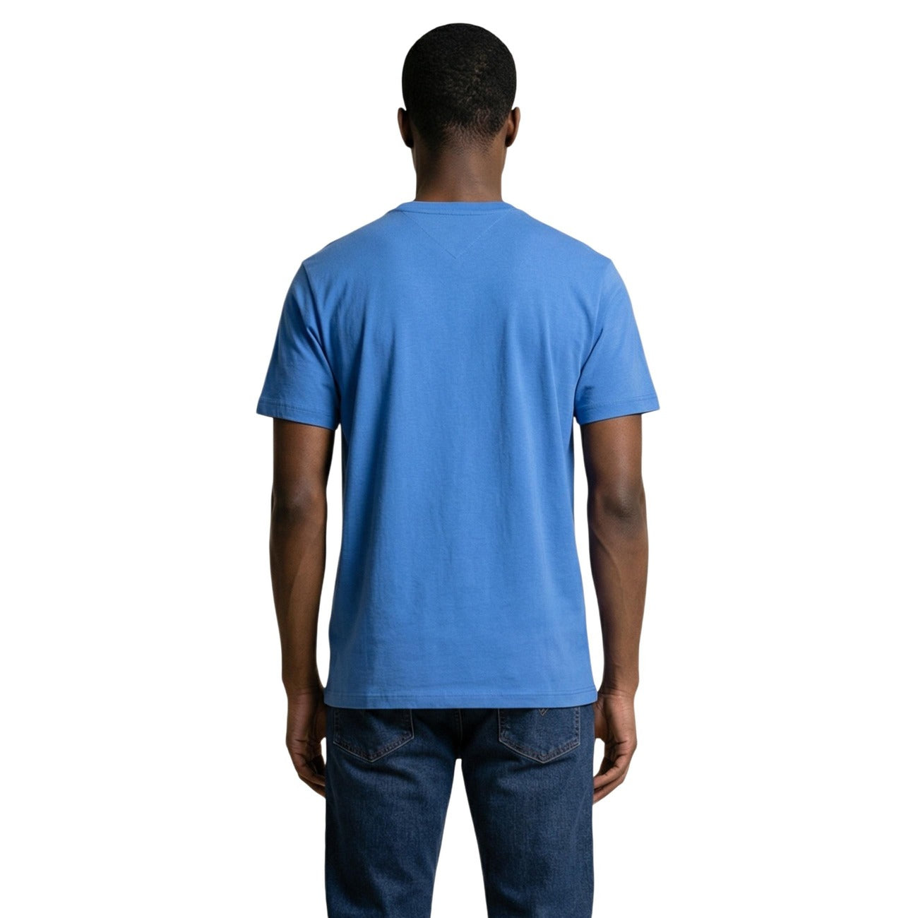 2458755 Tommy Hilfiger Jeans T-Shirt Turchese Cotone Organico Scollo Tondo Uomo