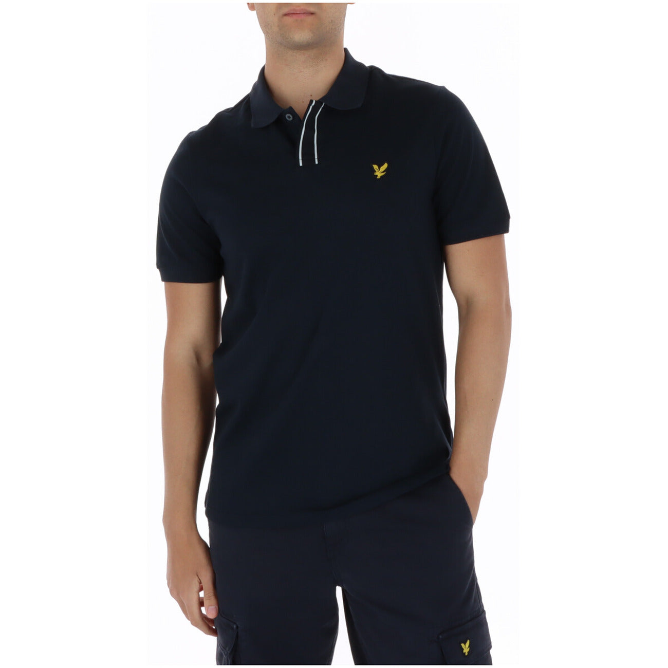 2461472 Lyle & Scott Polo Blu Cotone Elastan Colletto Polo Uomo