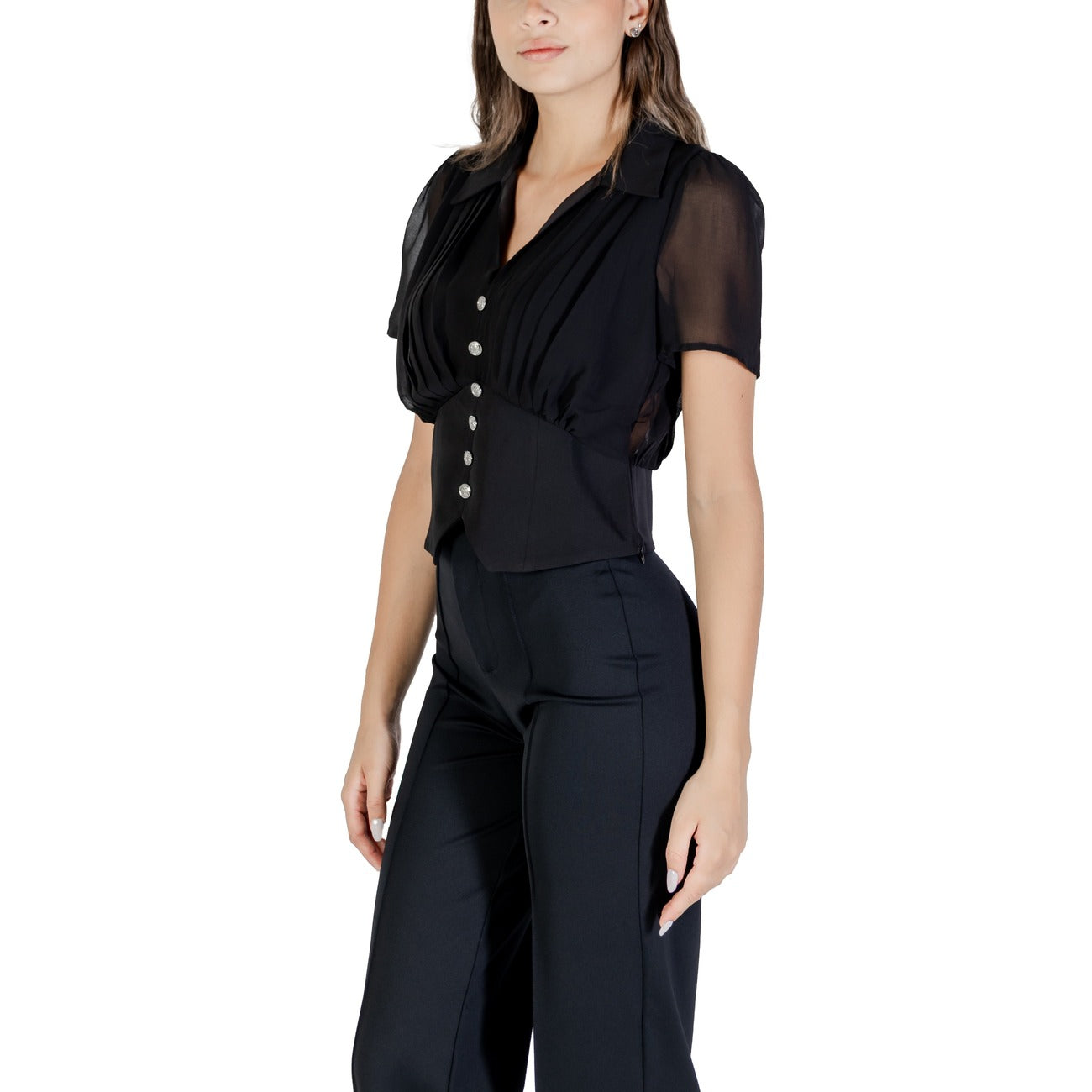 488269 Morgan De Toi Blusa Nera Maniche Corte Donna