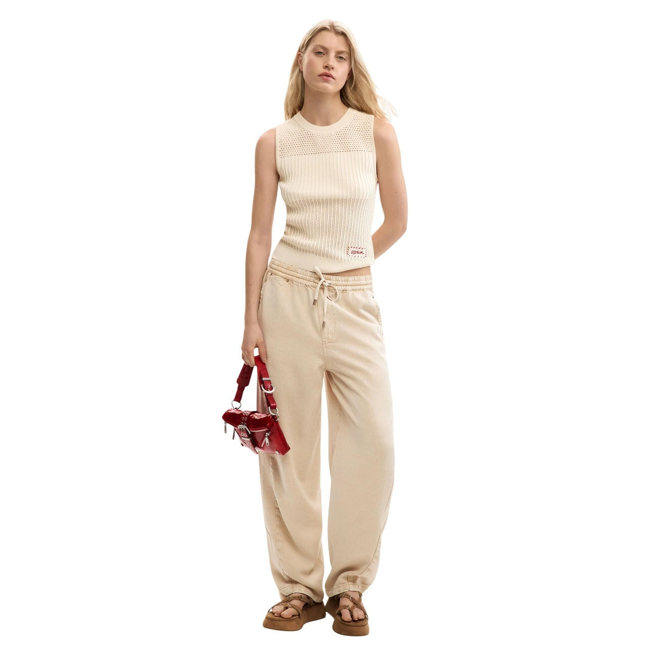 2459134 Desigual Top Beige Donna