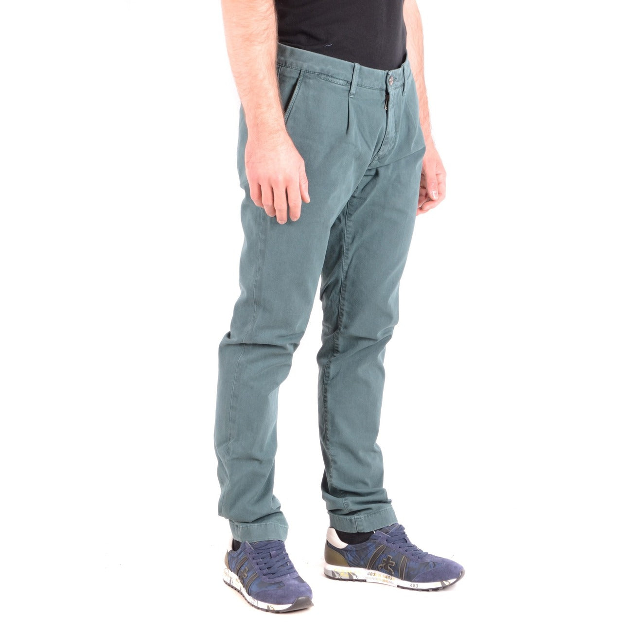 2437760 Jacob Cohen Pantaloni Verde Cotone Elastan Uomo