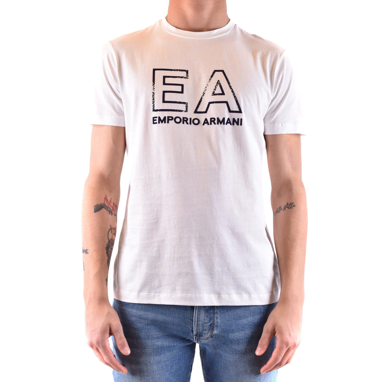 2425459 Emporio Armani T-Shirt Bianca Stampa Uomo