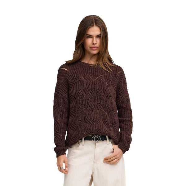 Hanja Long Sleeve Glitter O-Neck CS Knit Maglia Donna