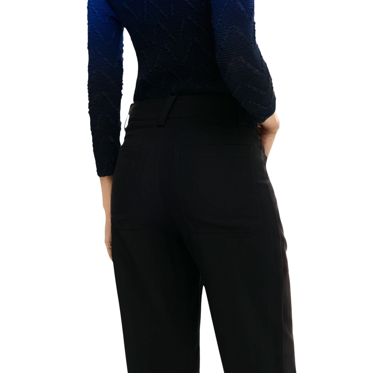 2451026 Desigual Pantaloni Donna Neri Viscosa