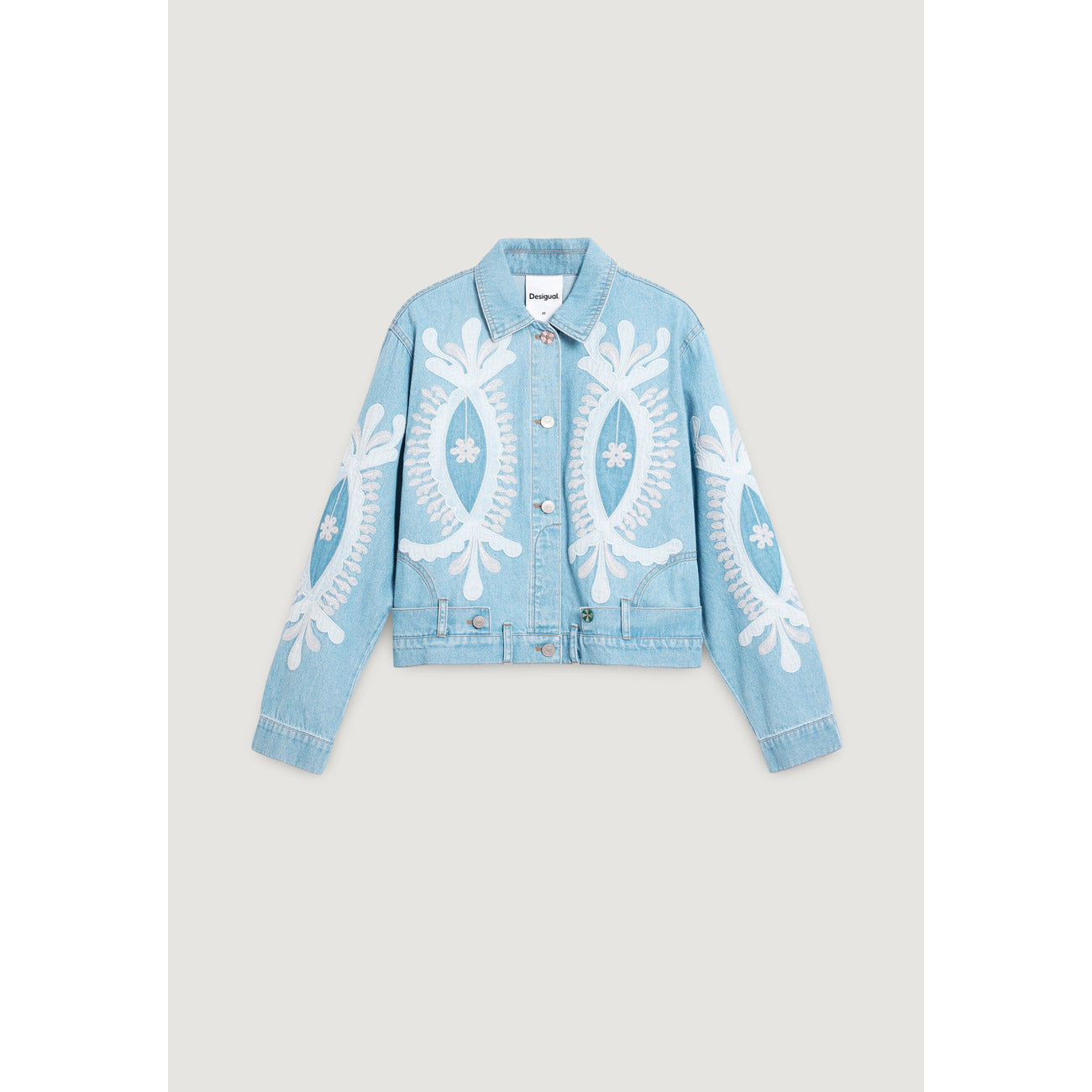 2454643 Desigual Giacca Donna Azzurra Stampa Cotone