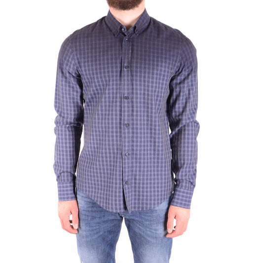 2429322 Dondup Camicia Blu Quadri Cotone Uomo
