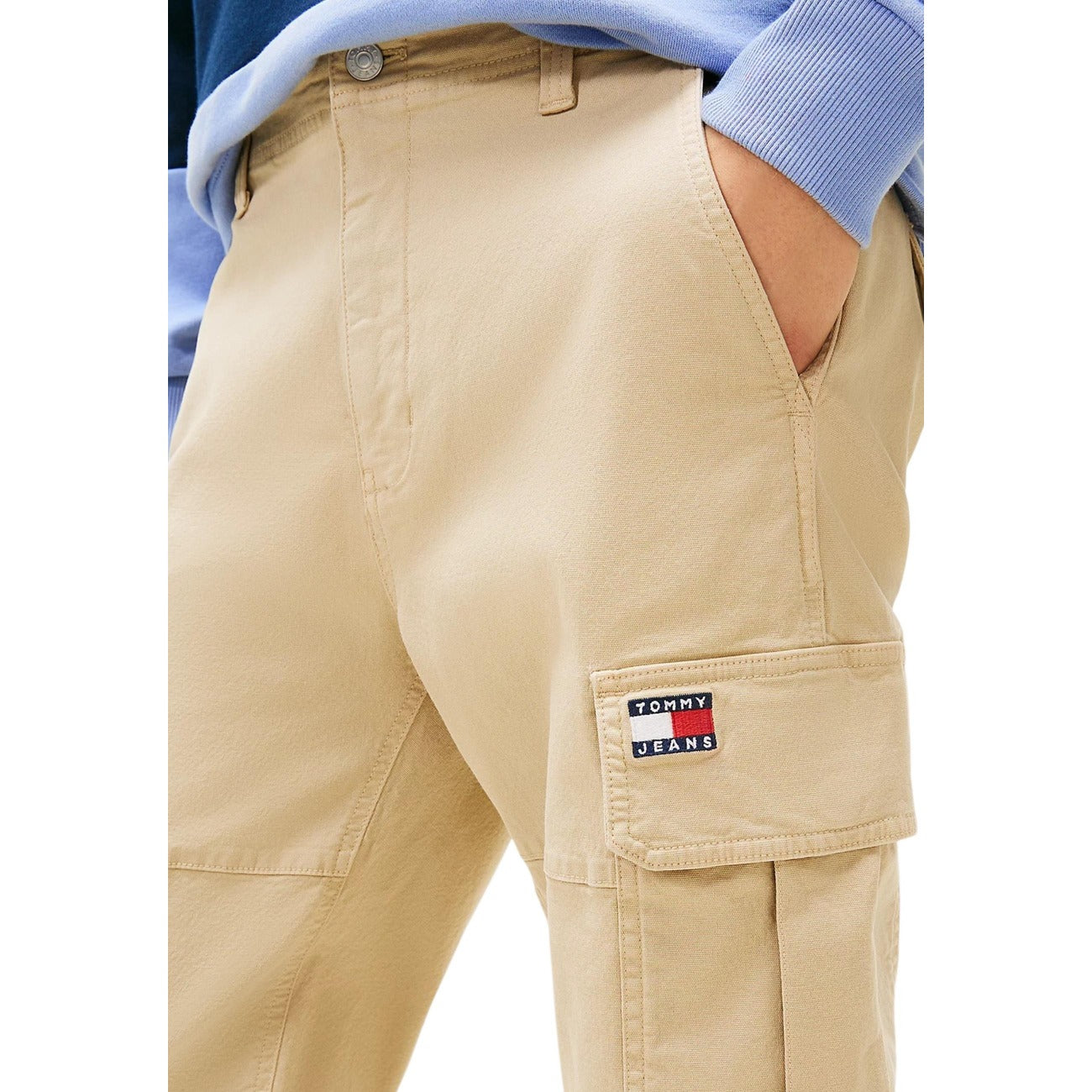 2452989 Tommy Hilfiger Jeans Pantaloni Beige Cotone Organico Uomo