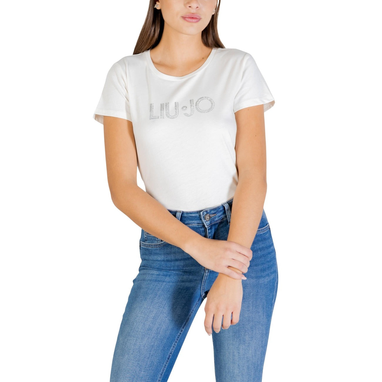 499688 Liu Jo T-shirt Bianca Stampa Cotone Donna