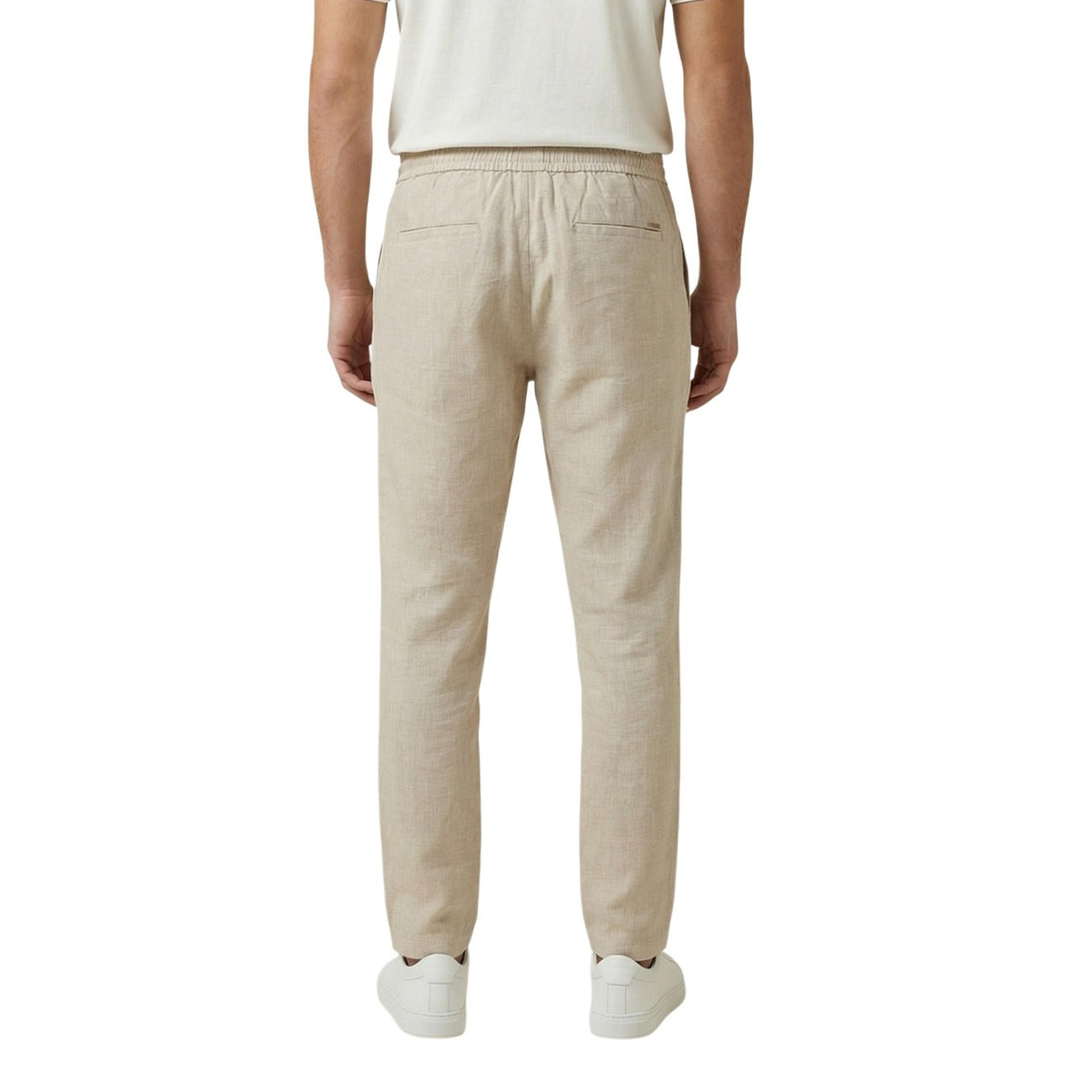 2455902 Gianni Lupo Pantaloni Beige Lyocell Uomo