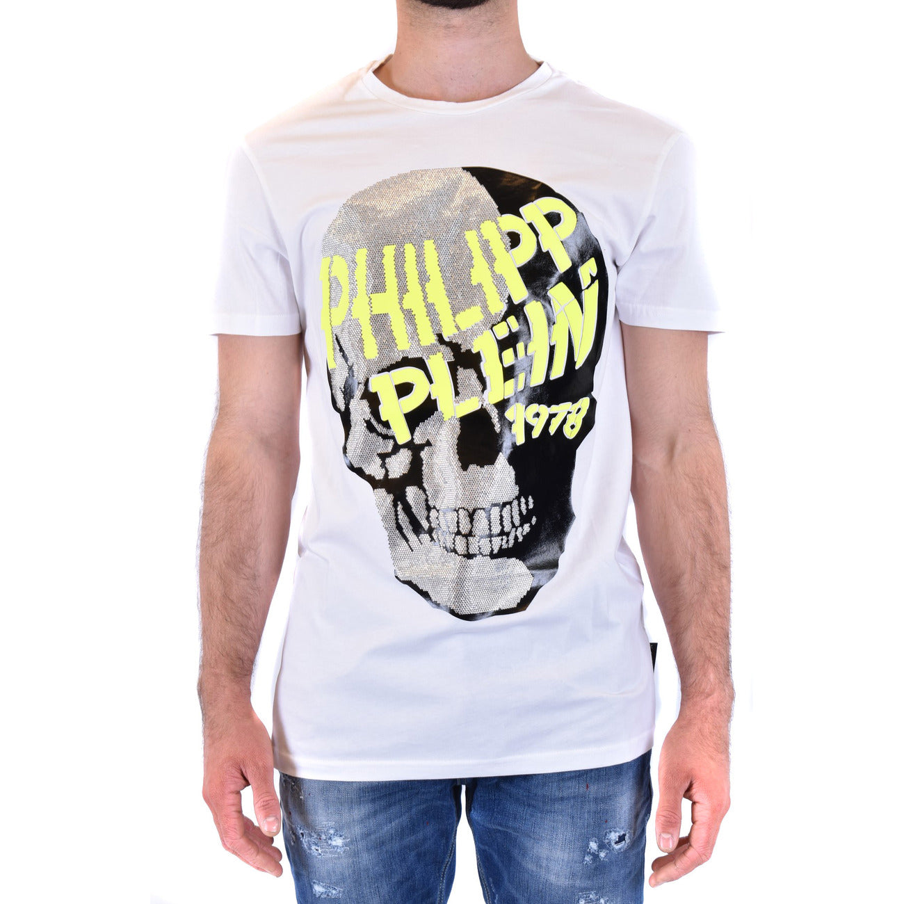 2430812 Philipp Plein T-Shirt Bianca Stampa Uomo