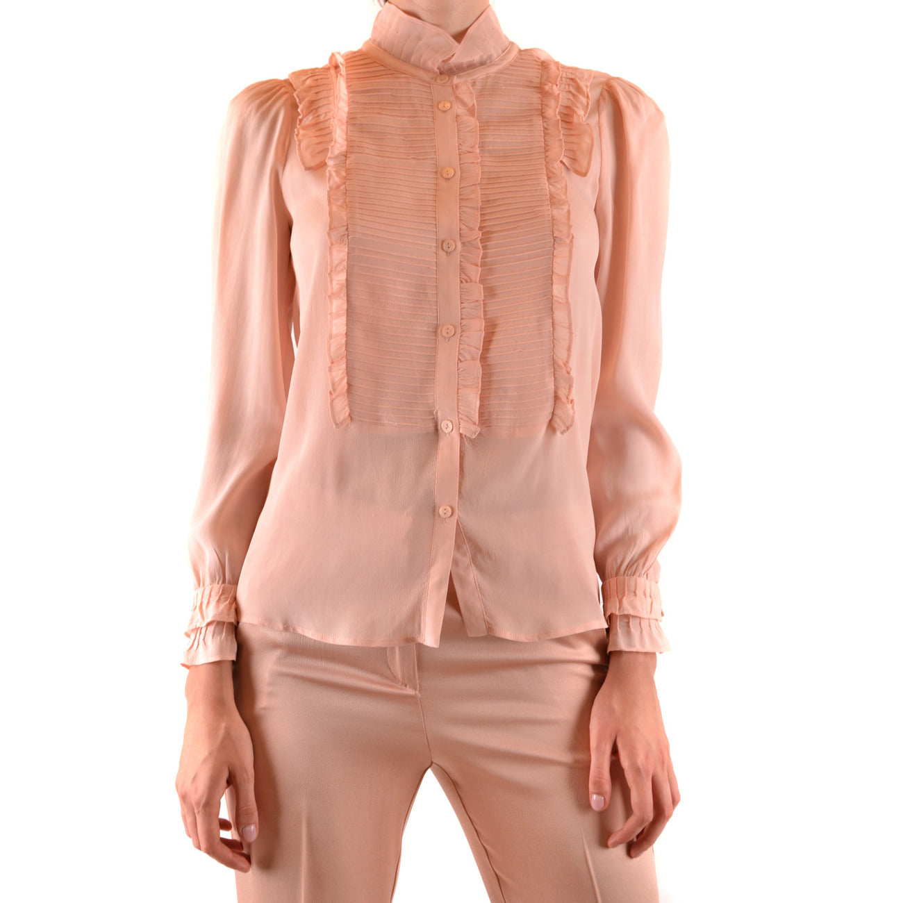 487483 Twinset Simona Barbieri Camicia Rosa Maniche Lunghe Donna