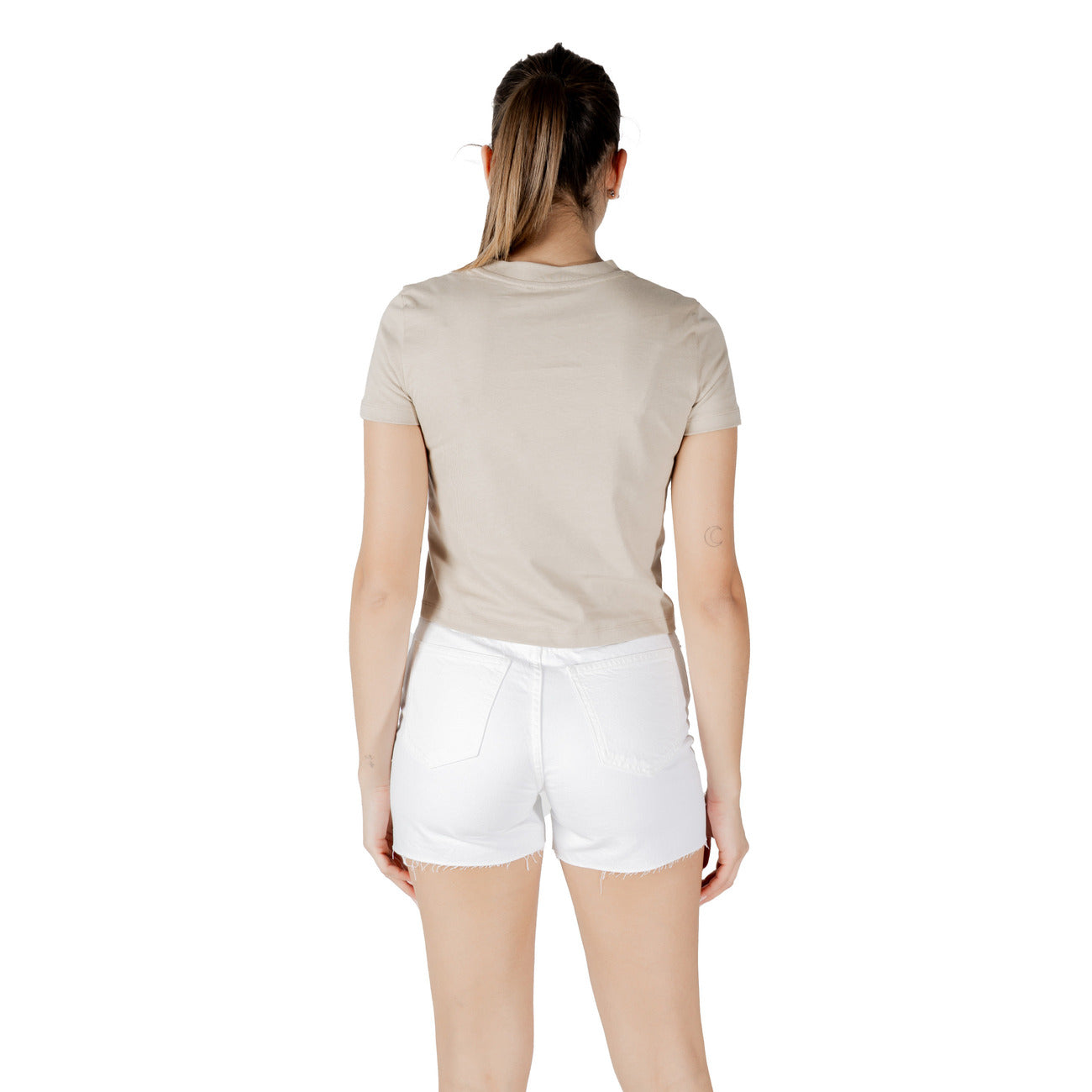 2418326 Calvin Klein T-Shirt Beige Cotone Organico Donna