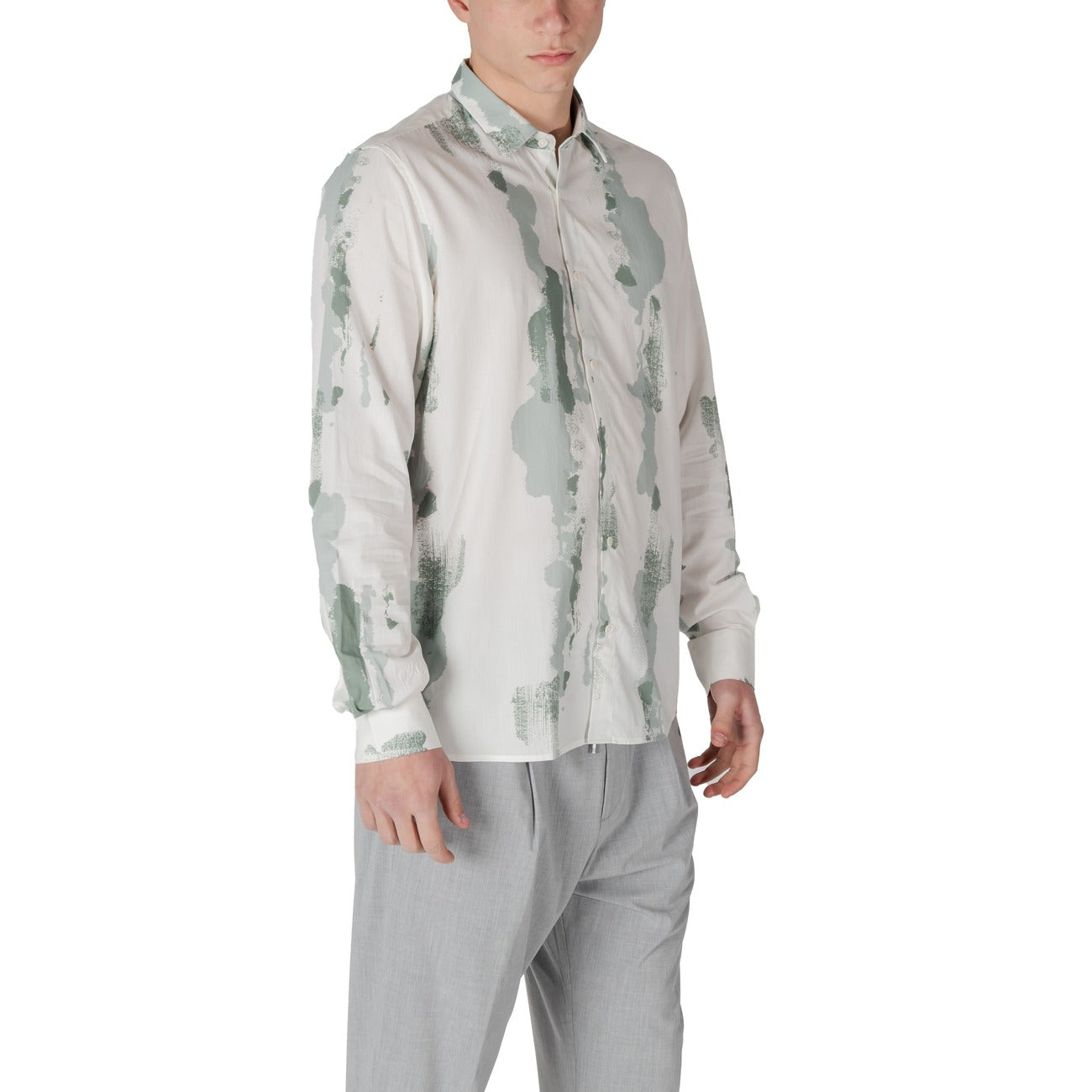 2410425 Antony Morato Camicia Verde Colorata Cotone Viscosa Uomo