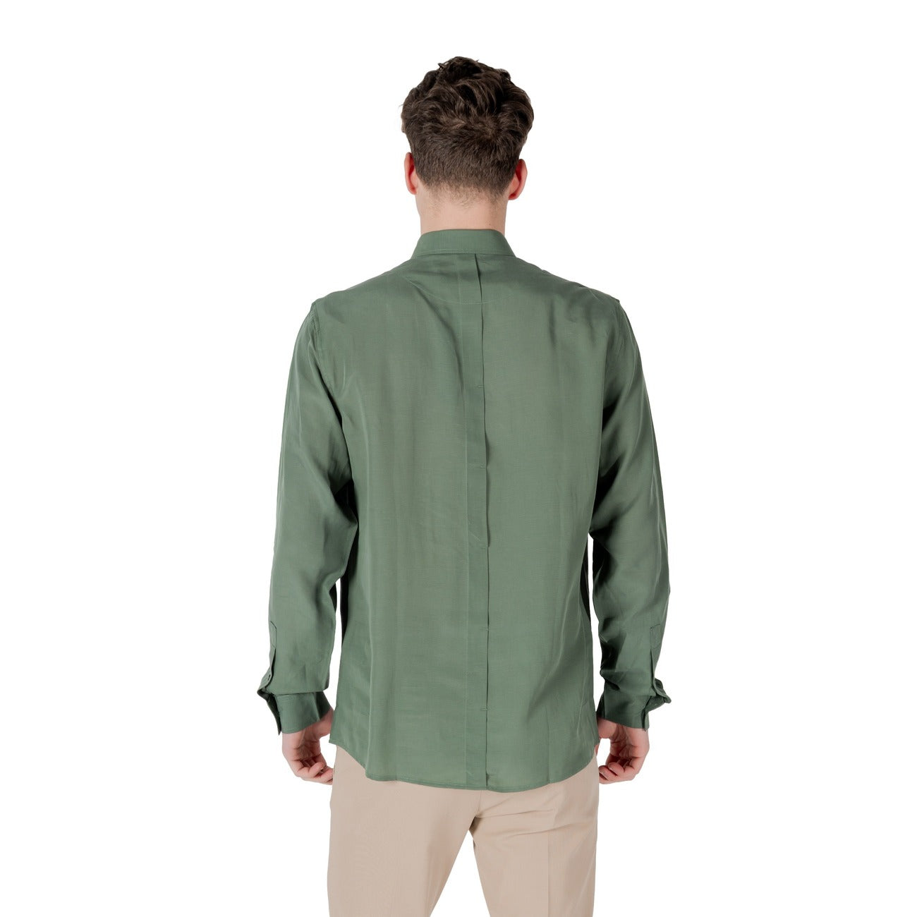 2417689 Antony Morato Camicia Verde Lino Lyocell Uomo