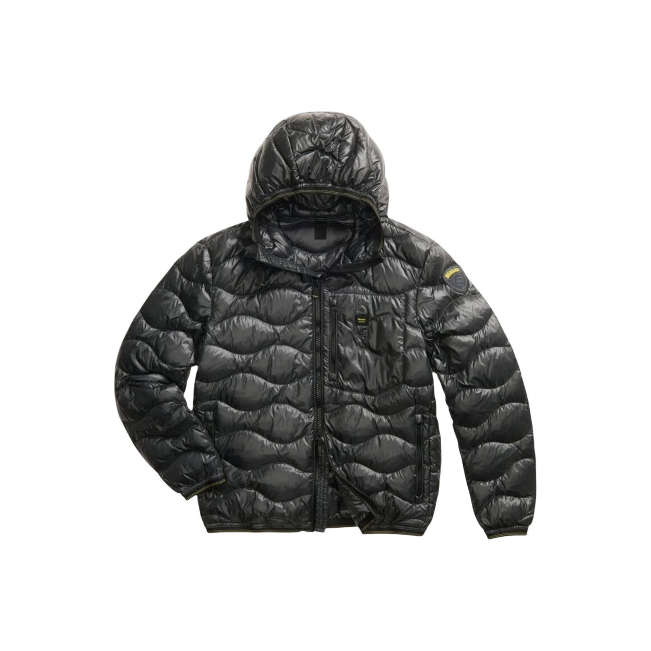2451989 Blauer Giubbotto Nero Cappuccio Uomo