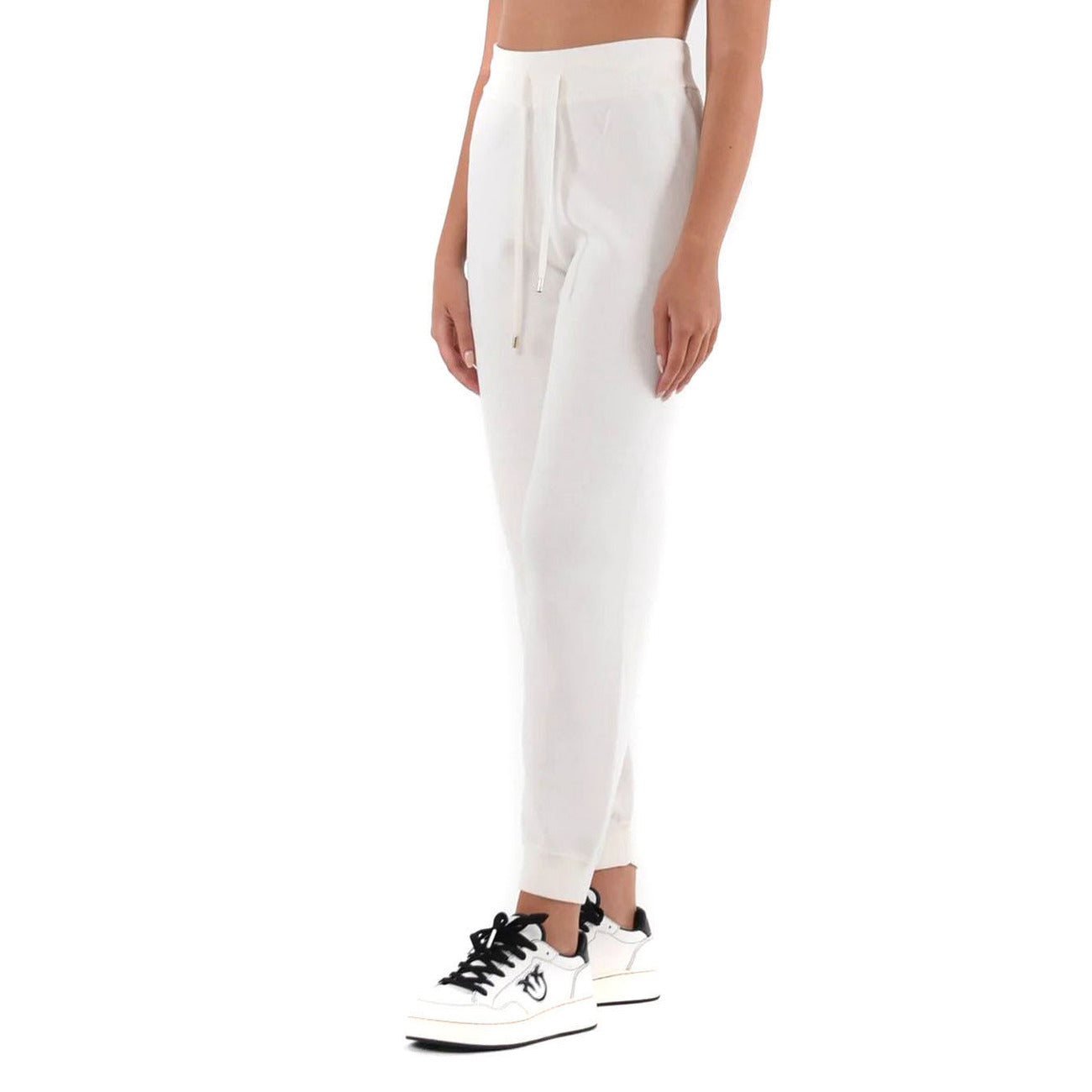 2438404 Pinko Pantaloni Bianchi Donna Cotone 67% Lacci