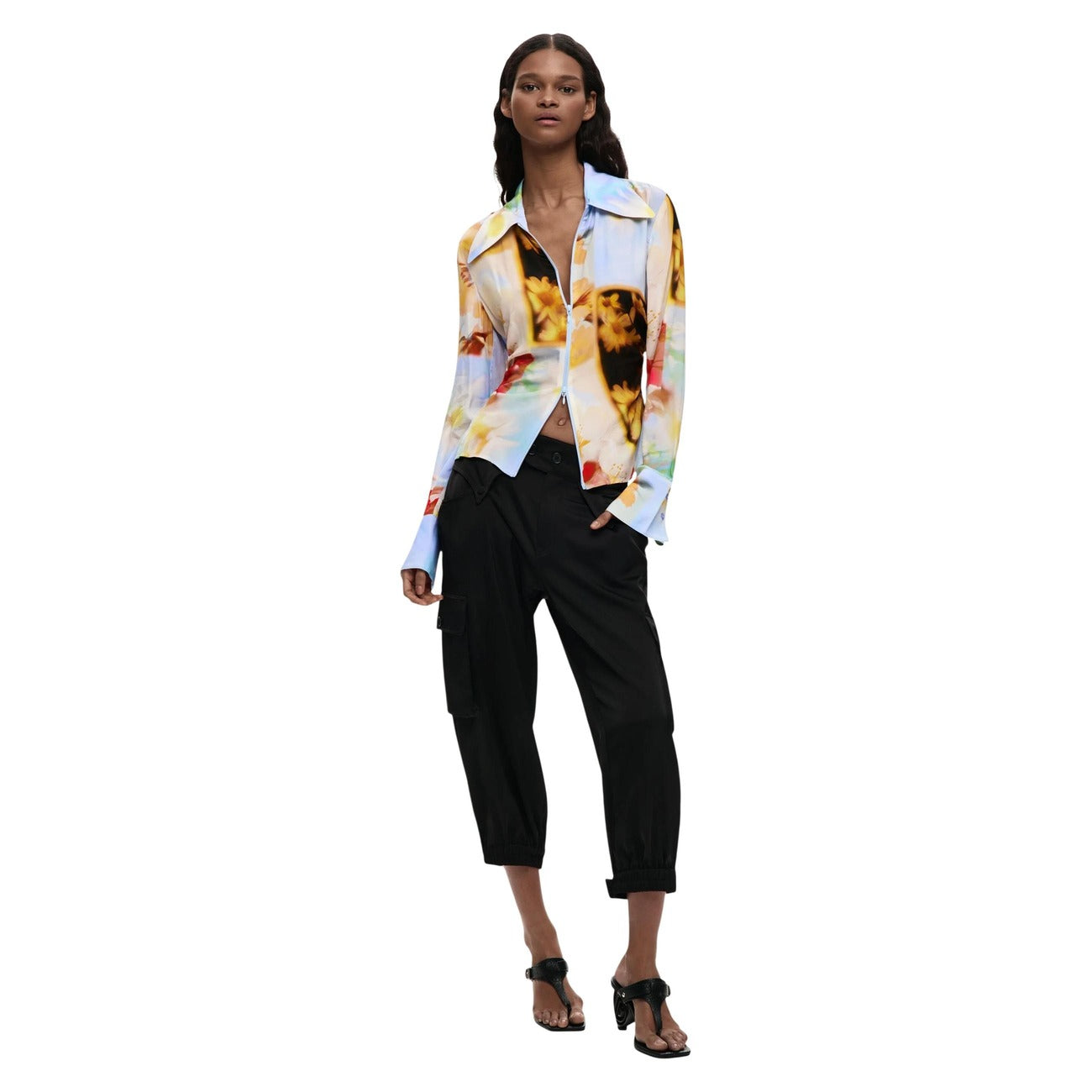 514674 Desigual Camicia Gialla Floreale Donna