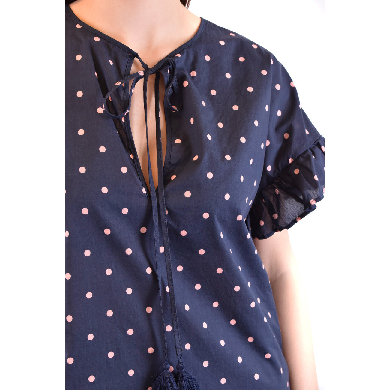 489498 P.a.r.o.s.h. Blusa Blu Pois Donna Primavera/Estate
