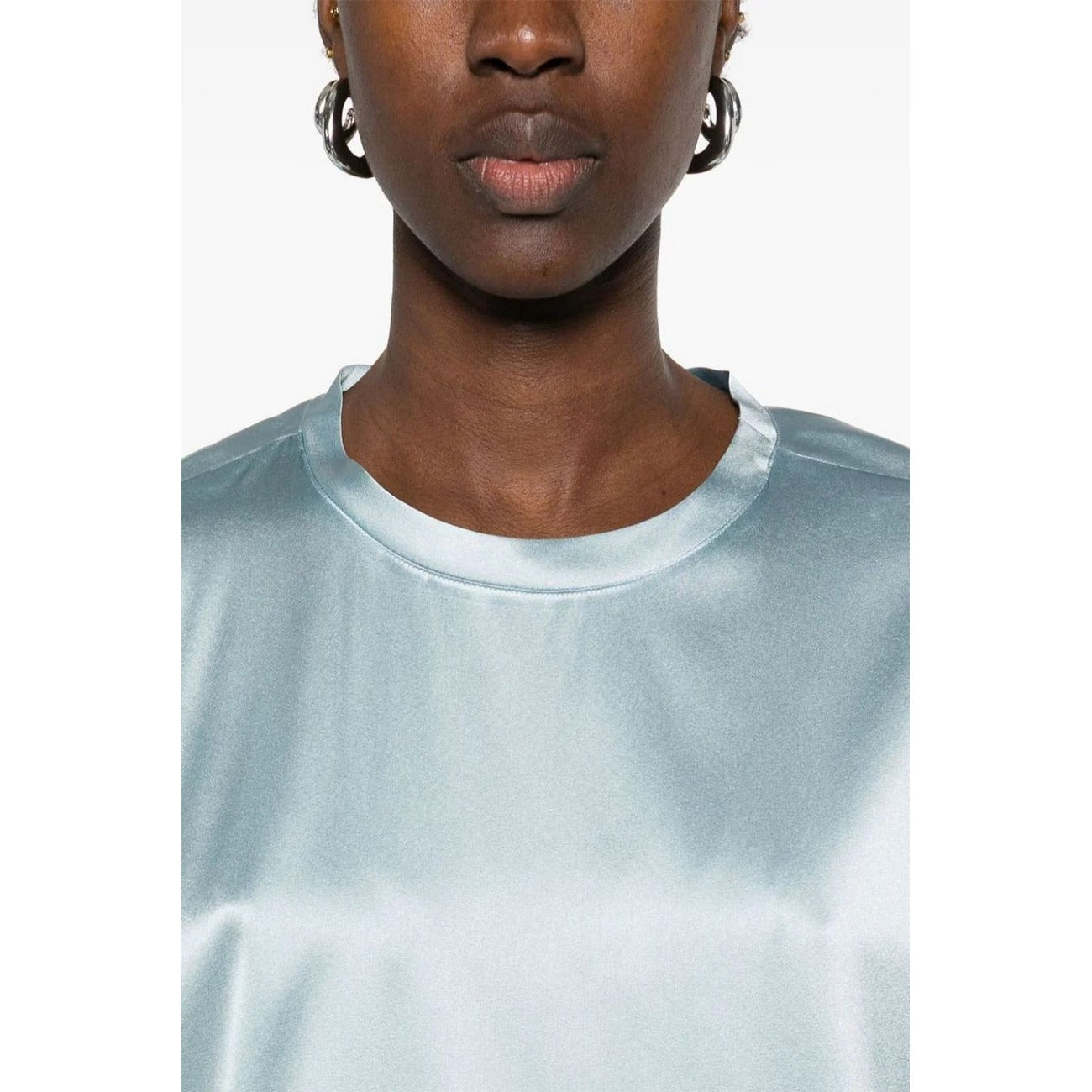 2442497 Pinko Blouse Azzurra Seta Donna