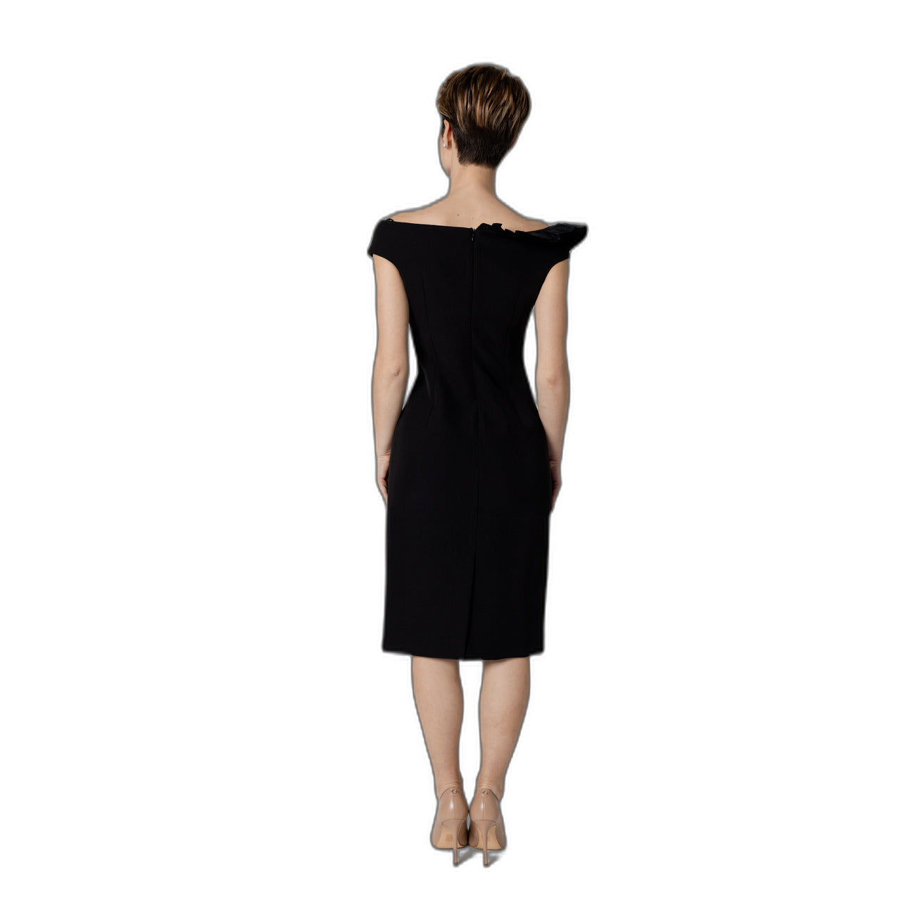 472214 Sandro Ferrone Abito Nero Donna Poliestere Elastan Primavera/Estate