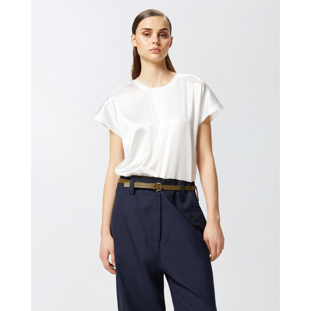 2442652 Pinko Blouse Bianca Seta Donna