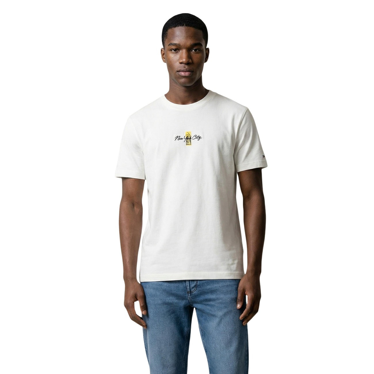 2453233 Tommy Hilfiger Jeans T-Shirt Bianca Uomo