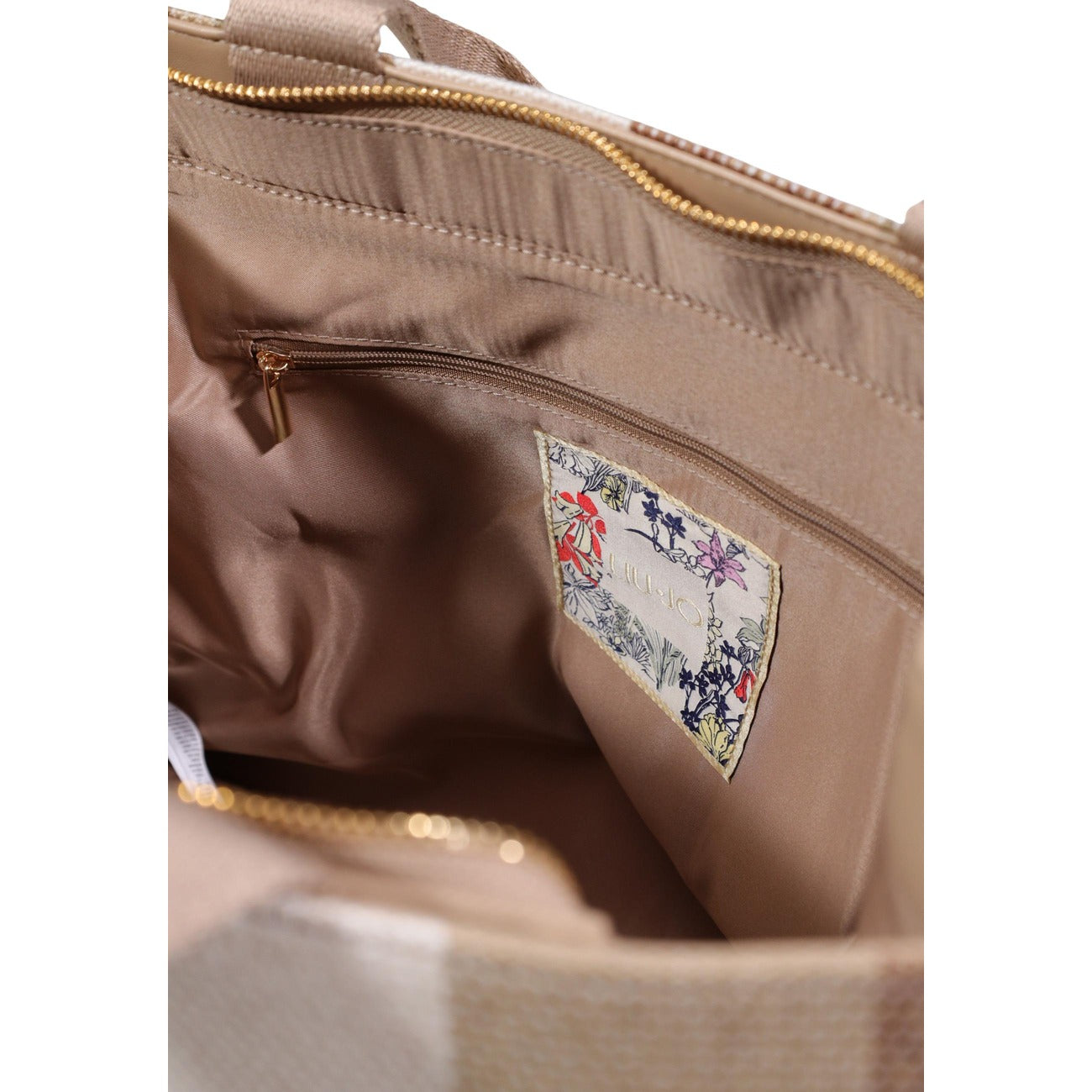 2456082 Liu Jo Borsa Beige Righe Cotone
