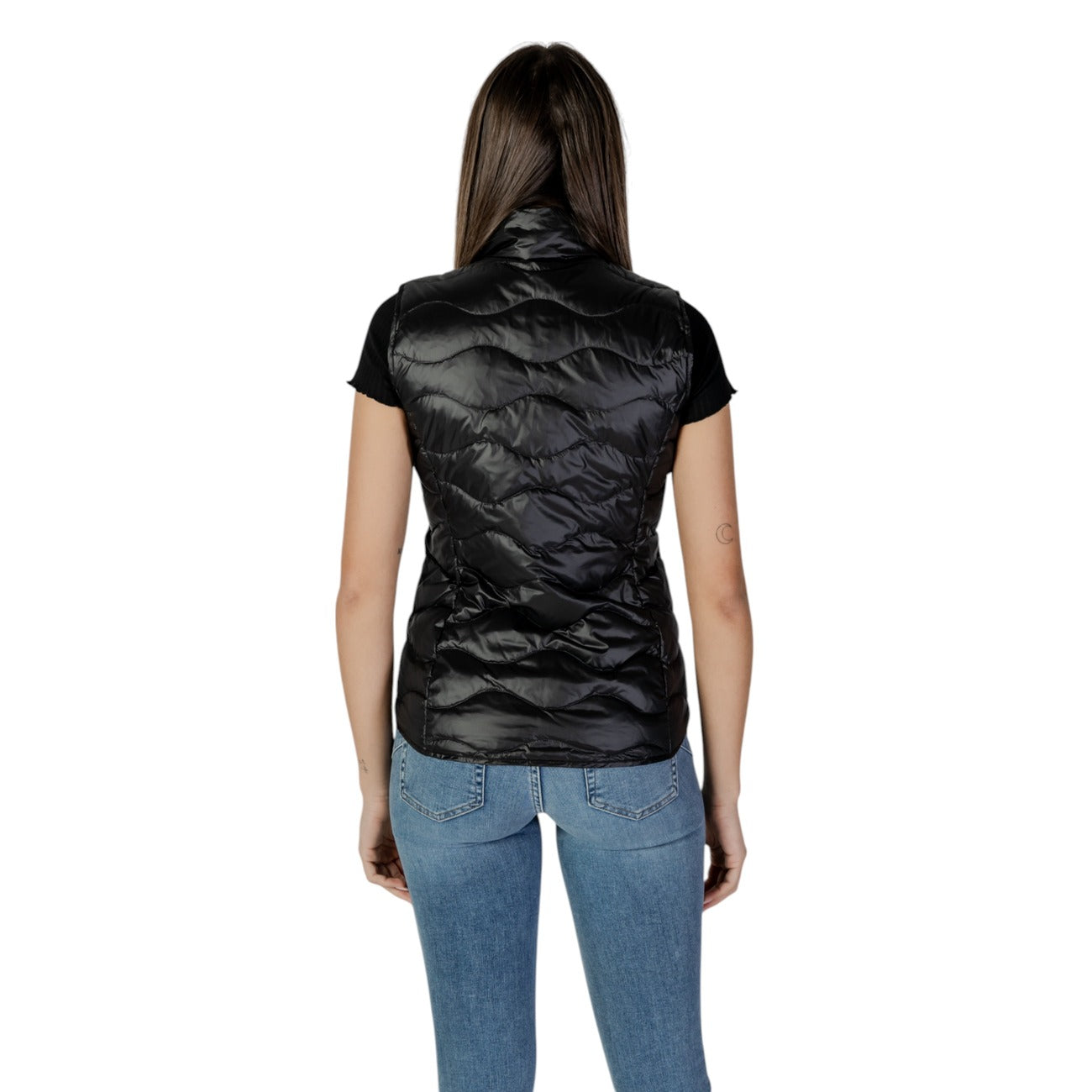 2409800 Blauer Gilet Nero Smanicato Cerniera Donna