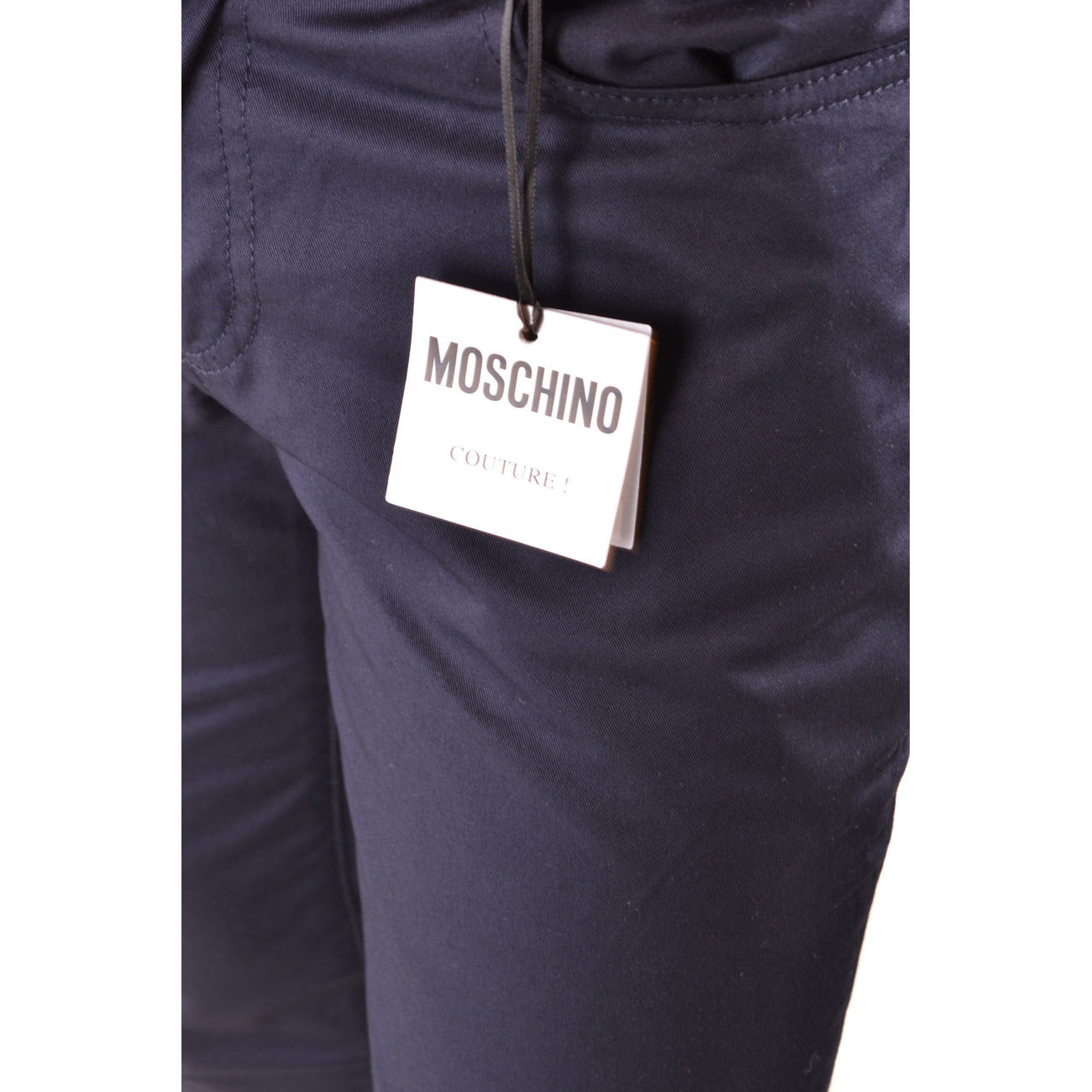 2425211 Moschino Pantaloni Blu Cotone Elastan Uomo