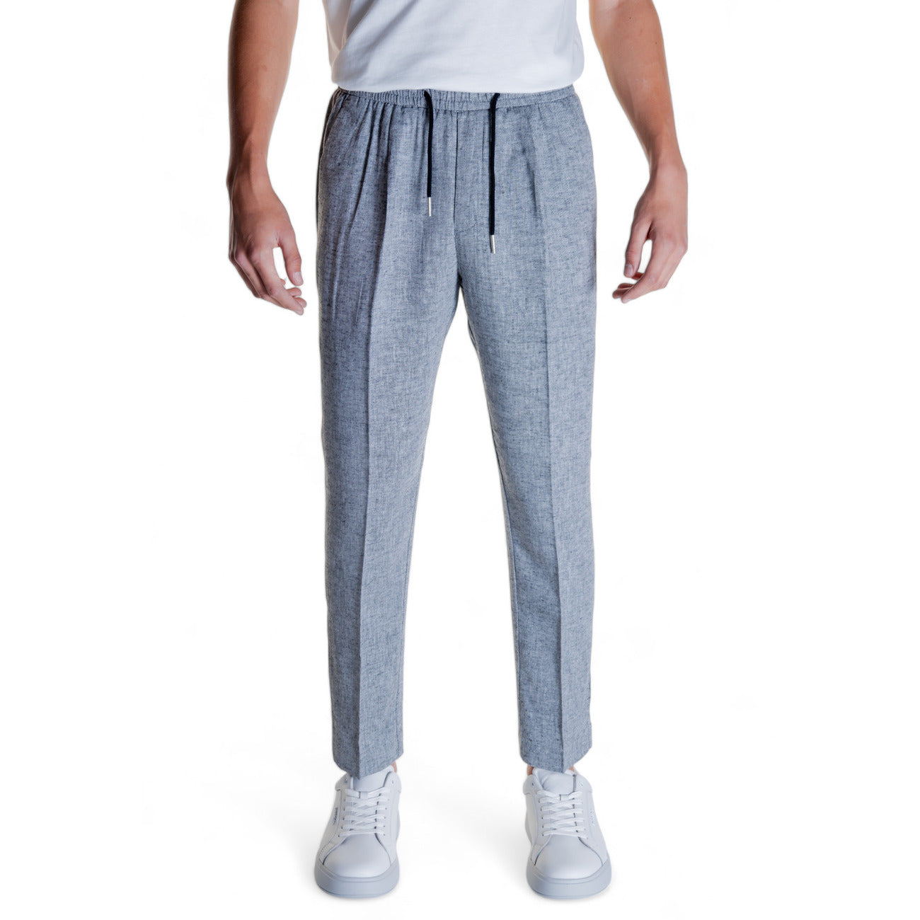 2304810 Antony Morato Pantaloni Nero Lino Viscosa Uomo