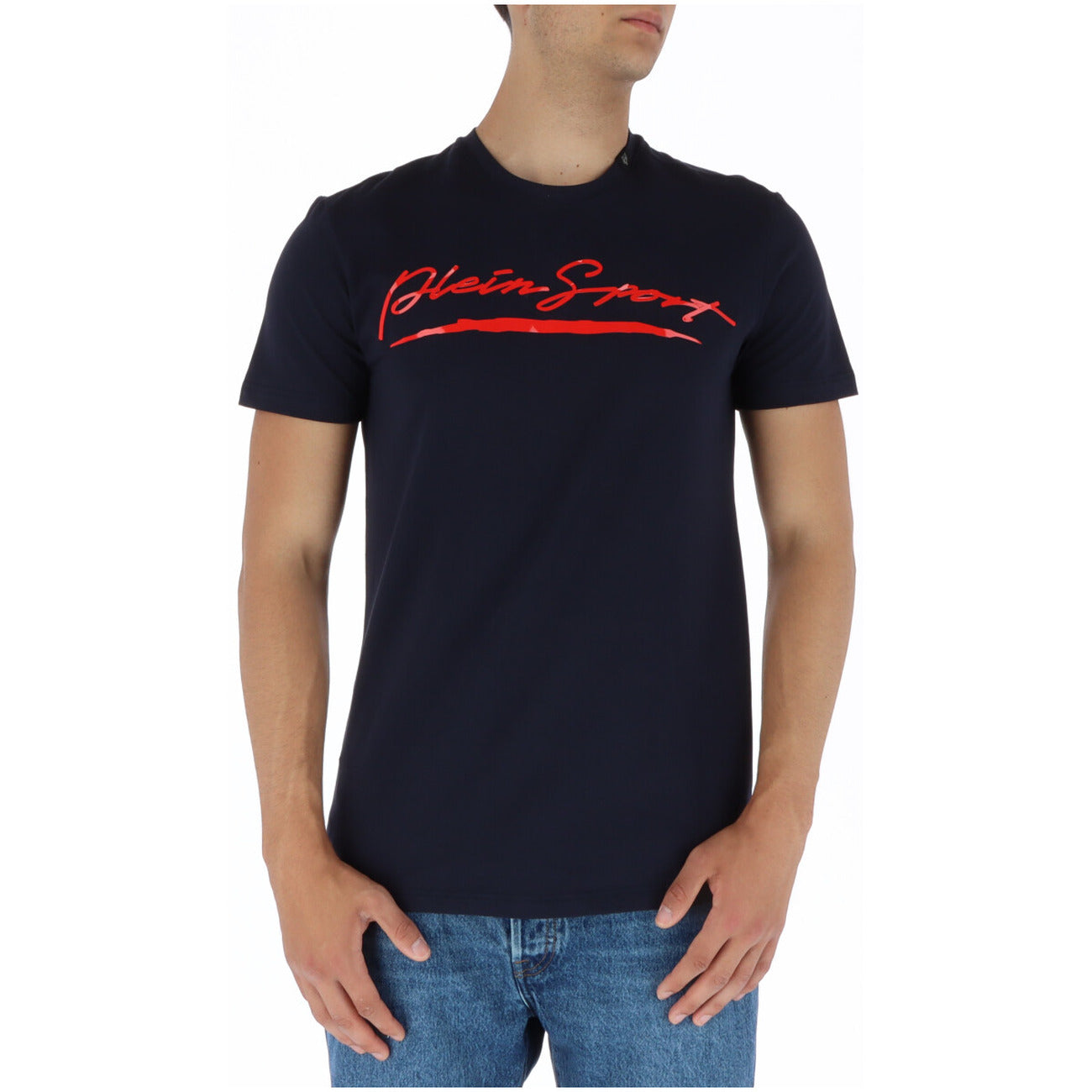 443763 Plein Sport T-Shirt Blu Stampa Uomo