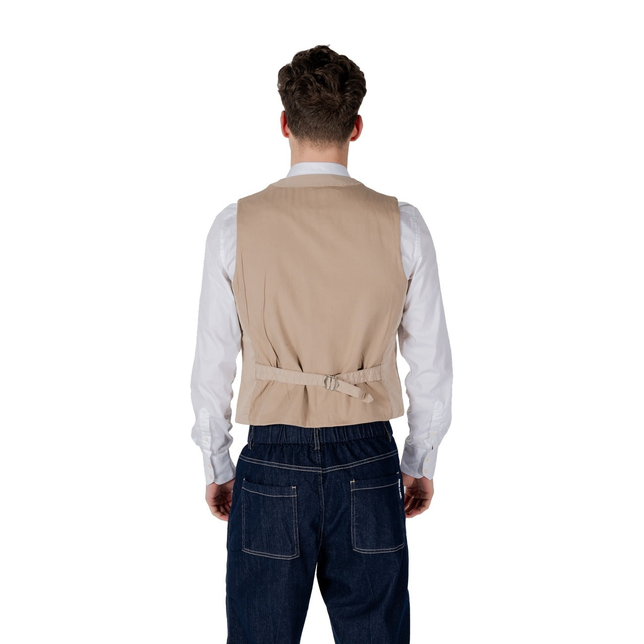 2417487 Gianni Lupo Gilet Beige Cotone Smanicato Uomo