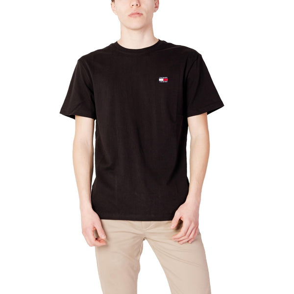 T-Shirt Nero Monocromo Cotone Organico Uomo