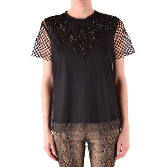 2455611 Twin-set Simona Barbieri Blouse Nera Poliestere Maniche Corte Donna