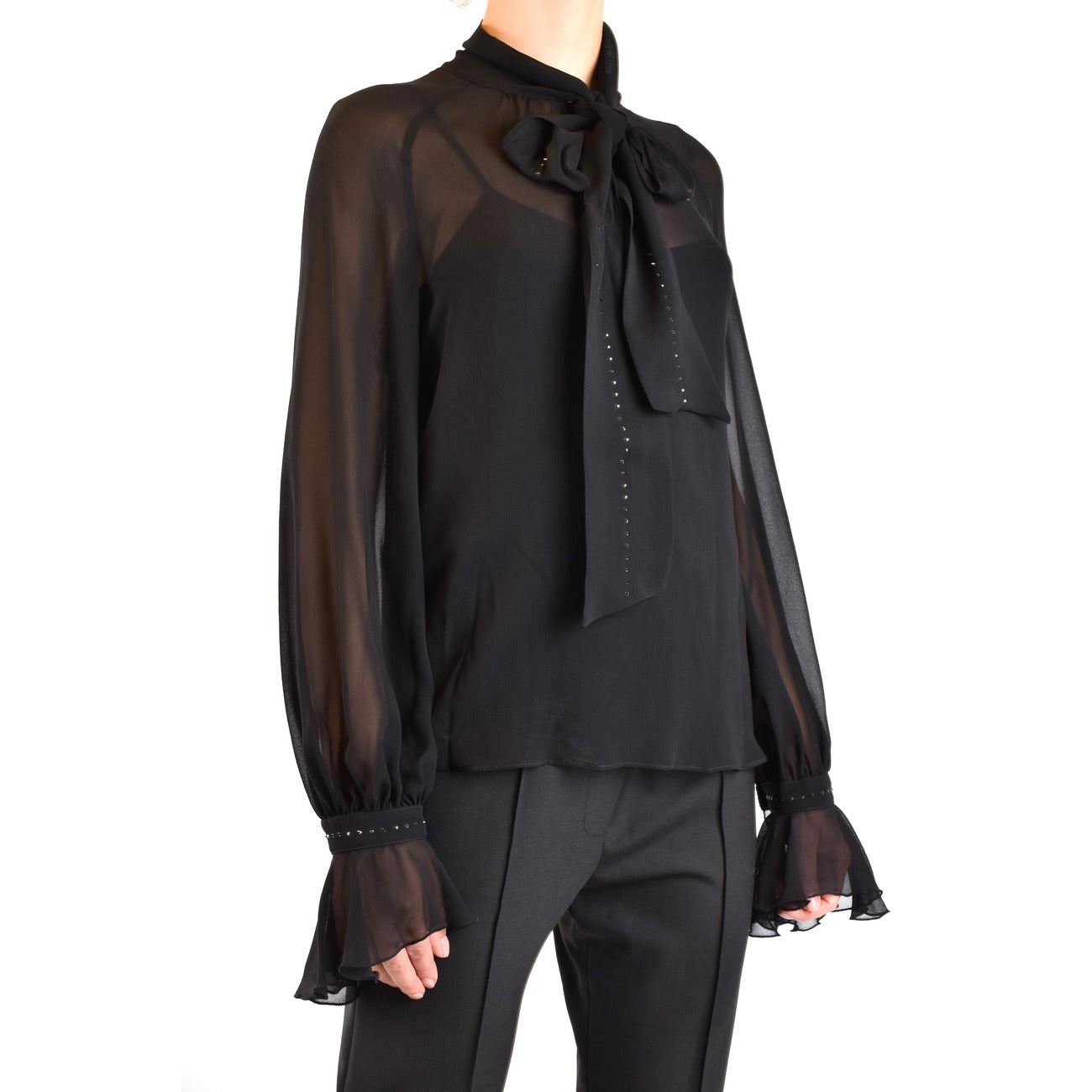 493876 Maxmara Camicia Nera Seta Donna Primavera/Estate