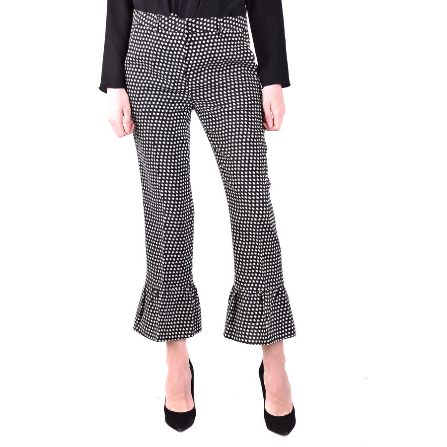 di Lorenzo Serafini Pantalone Cropped Jacquard con Volant al Fondo