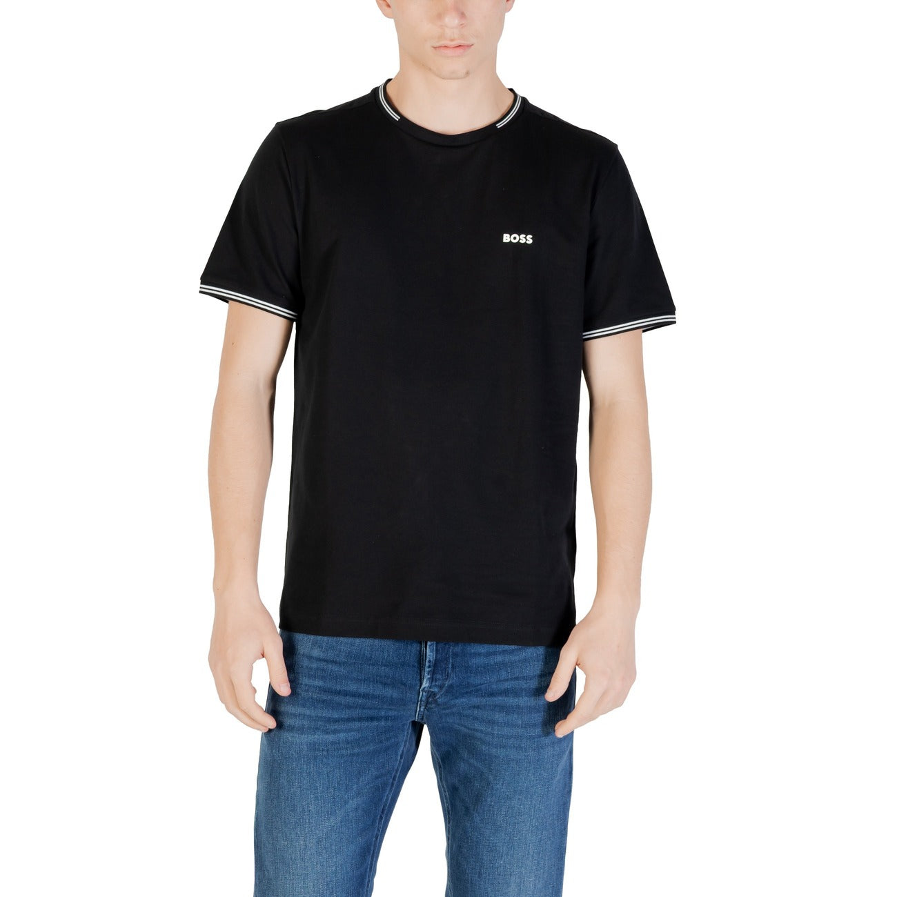 2421306 Boss T-Shirt Nera Stretch Uomo