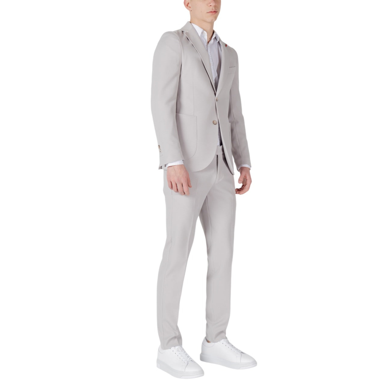 2416579 Mulish Abito Grigio Bavero Bottoni Tasche Scollo V Uomo
