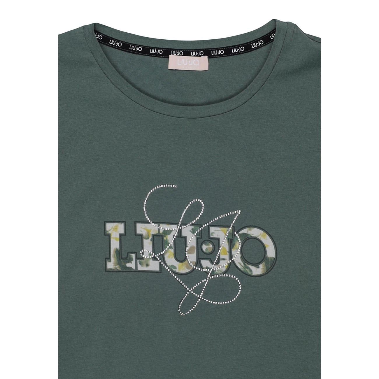 515641 Liu Jo T-Shirt Verde Stampa Donna