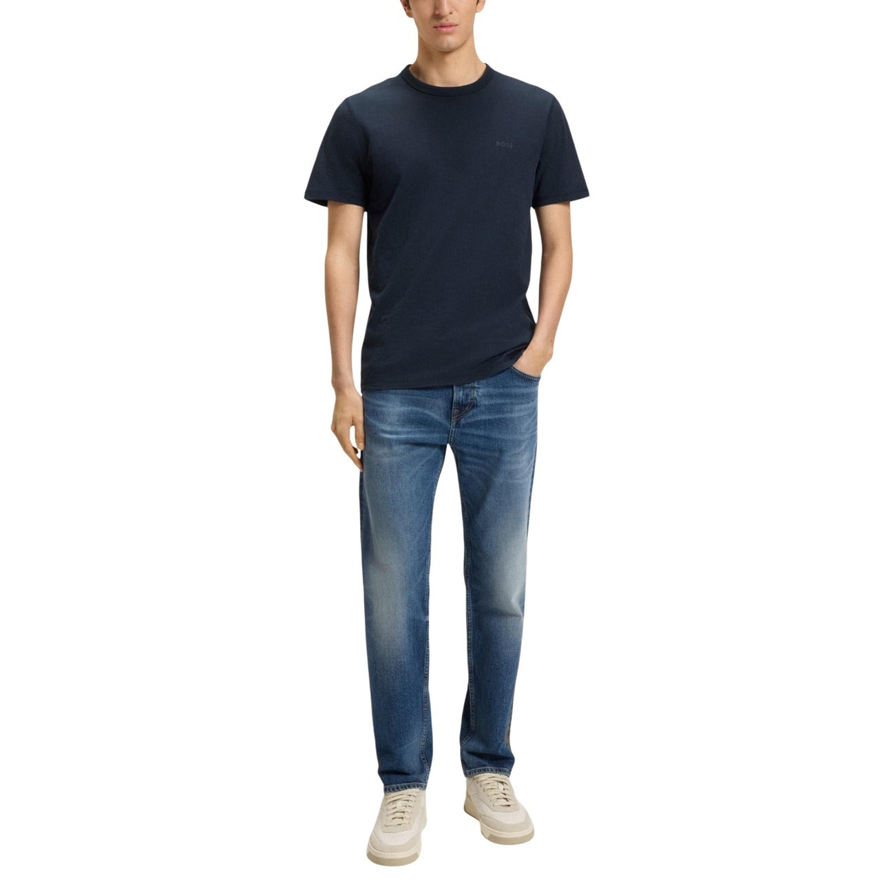 2449263 Boss T-Shirt Blu 100% Cotone Uomo
