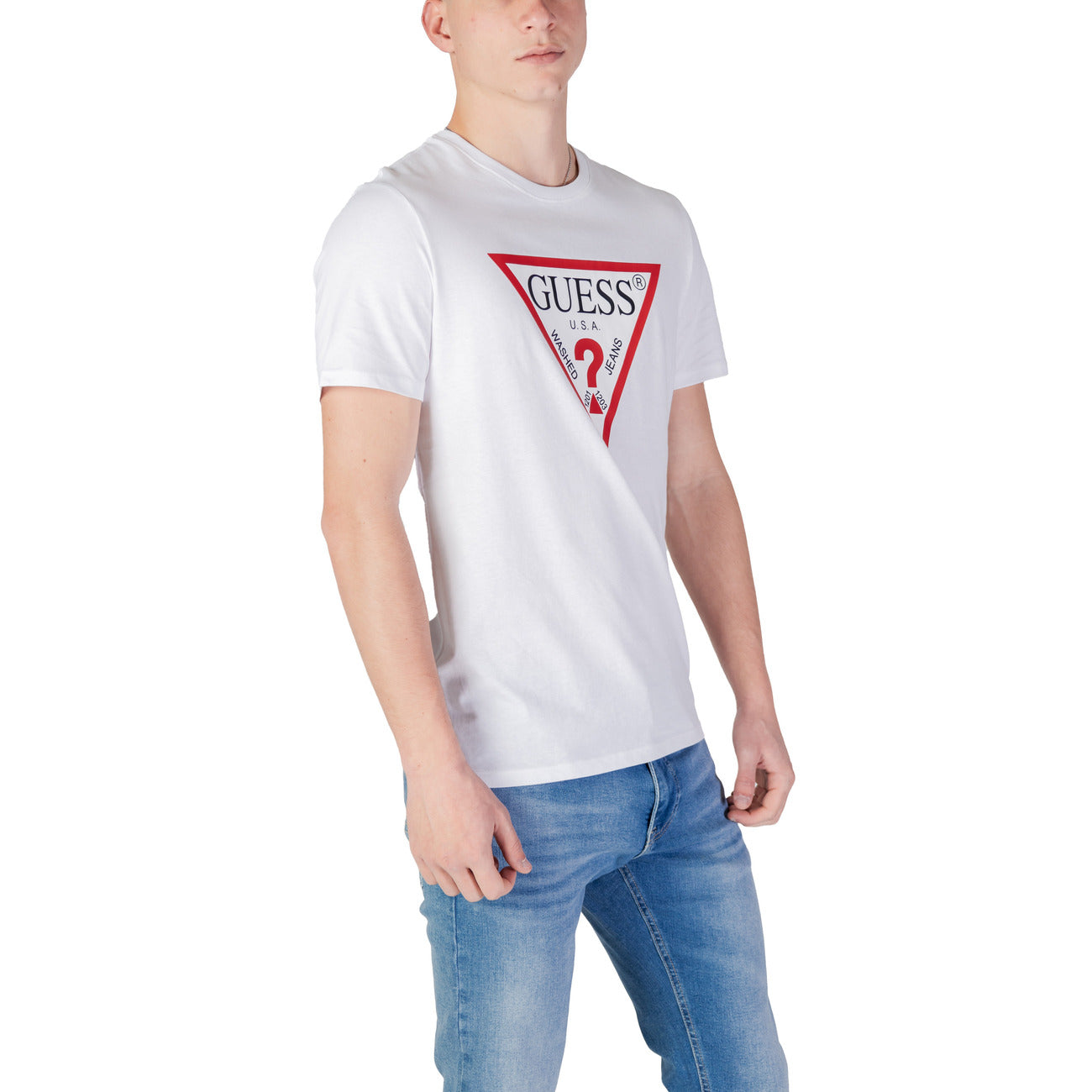 2401563 Guess T-Shirt Bianca Stampa Uomo