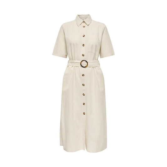 517458 Jacqueline De Yong Abito Beige Corto con Cintura Donna