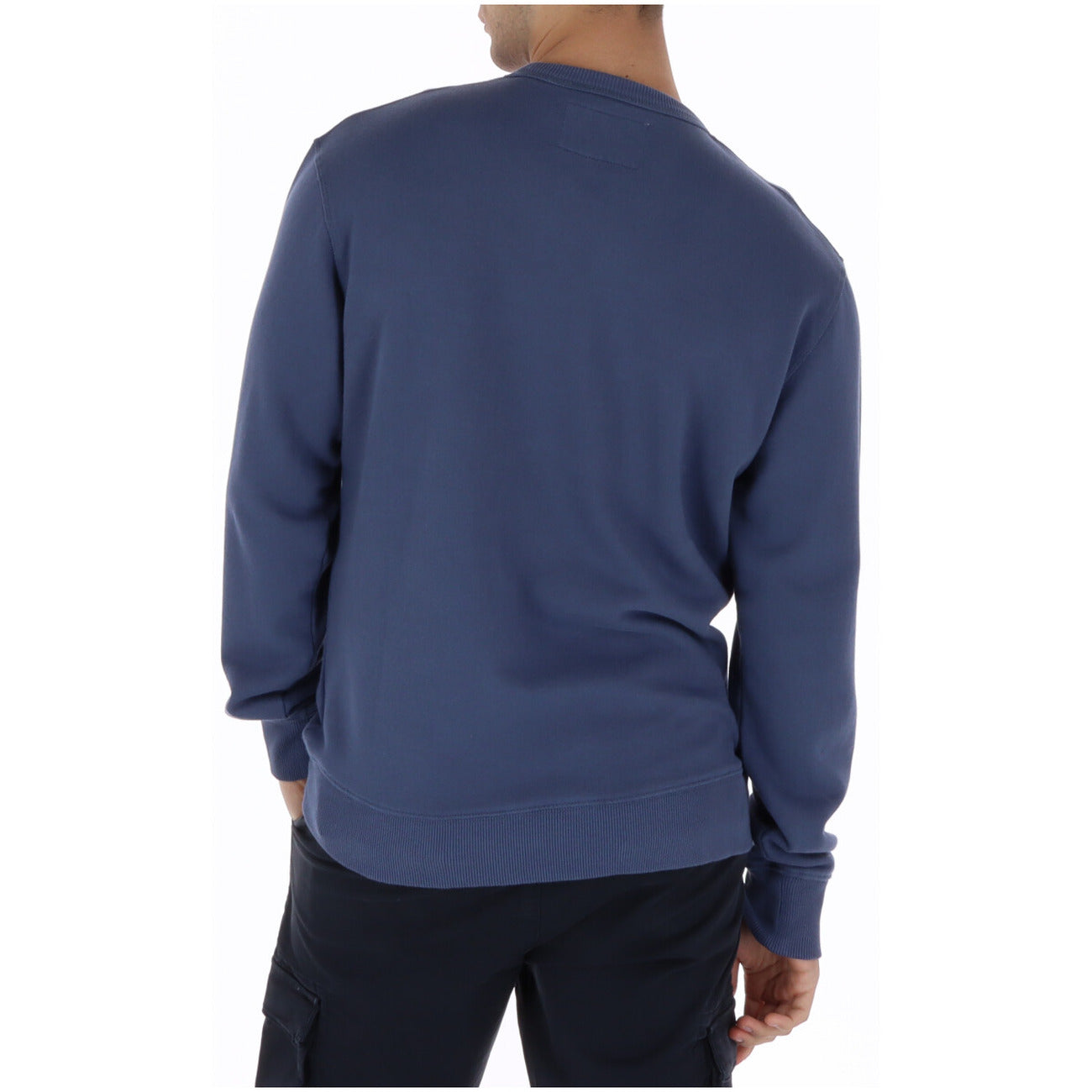 2461536 Superdry Felpa Blu Stampa Maniche Corte Uomo