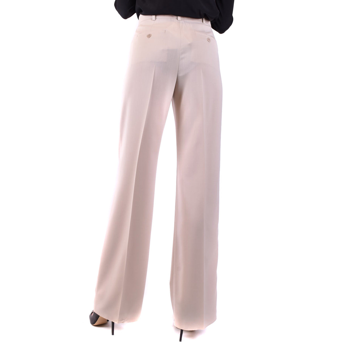 493877 Maxmara Pantaloni Beige Lana Donna Primavera/Estate